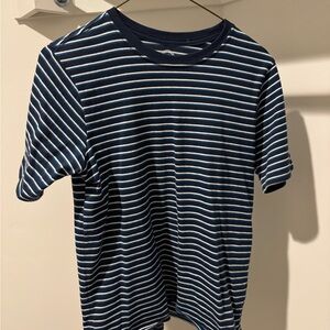 Wonder Nation Blue and White Striped Short Sleeve Tee